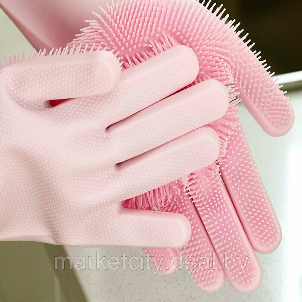 Силиконовые перчатки для уборки Xiaomi Silicone Cleaning Glove Pink (HH674) - фото 3 - id-p176663997