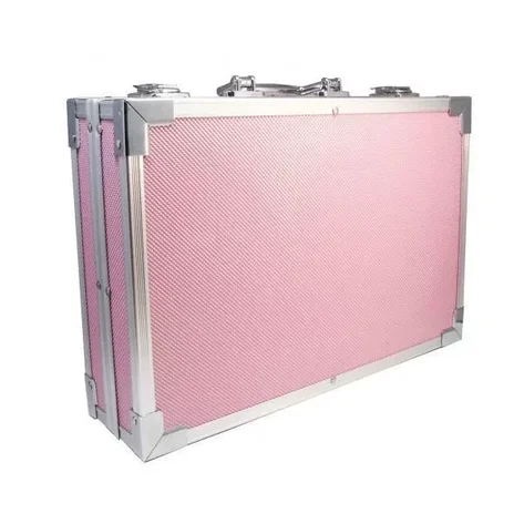 Набор для рисования в металлическом кейсе 145 предметов (Розовый), фото 2