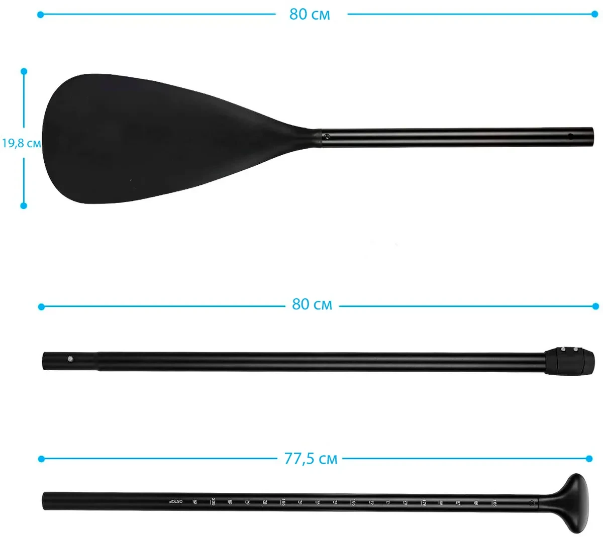 Весло для SUP-доски JS/GQ SUP Paddle Alu 3-piece - фото 2 - id-p162923550