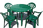 Стол пластиковый круглый и 2 кресла, синий, зеленый ,коричневый, желтый цвет, фото 4