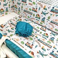 Комплект бортиков в детскую кроватку "Паровозик"