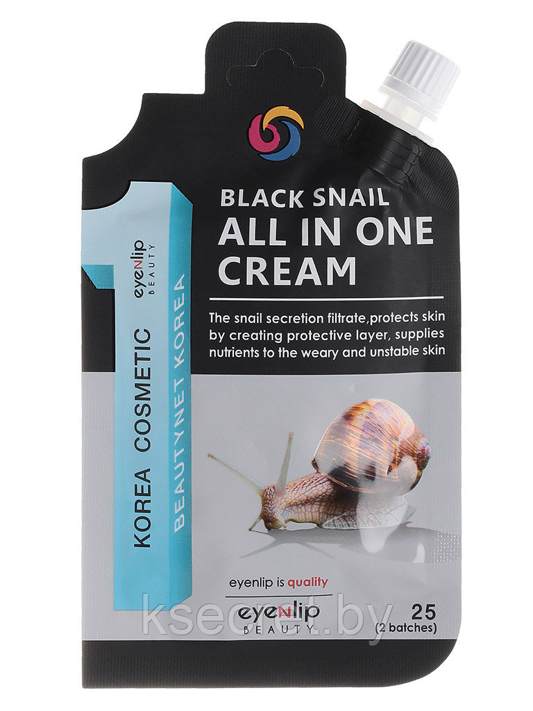 ENL BLACK SNAIL Крем для лица многофункциональный с экстрактом черной улитки Black Snail All In One Cream 25гр - фото 1 - id-p176687336