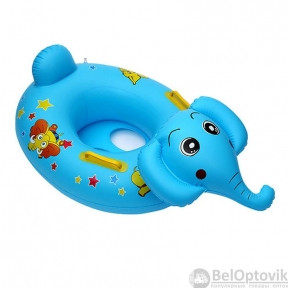Надувной детский круг с сидением, спинкой и ручками, в ассортименте (5 видов) Baby Boat Голубой слоник 50,0 х - фото 1 - id-p109389555