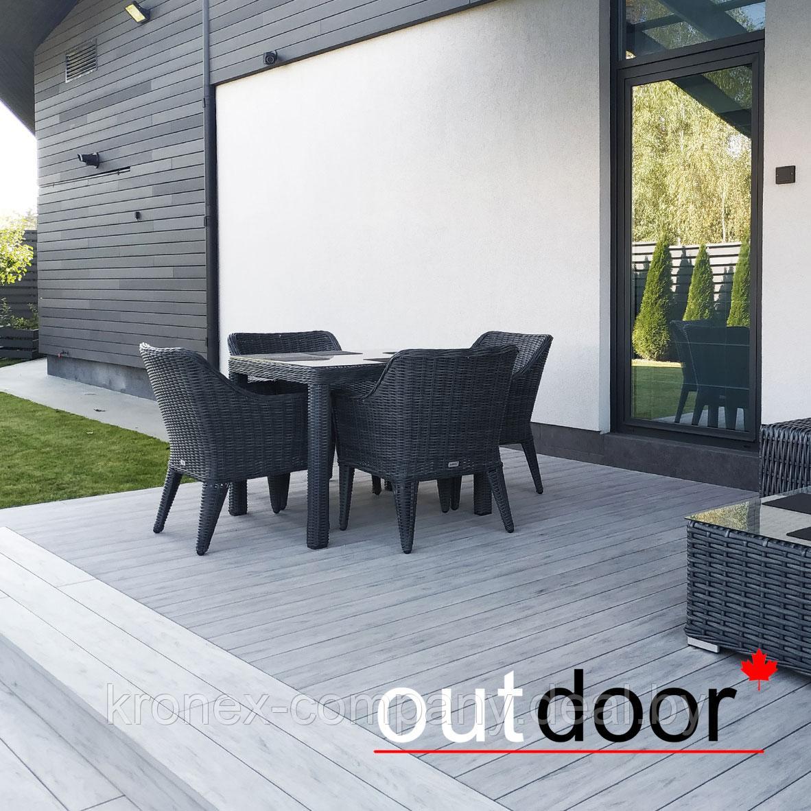 Террасная доска ДПК Outdoor 3D 140*25*3000 мм. полнотелая STORM/OCEAN GREY серая микс - фото 2 - id-p118703889