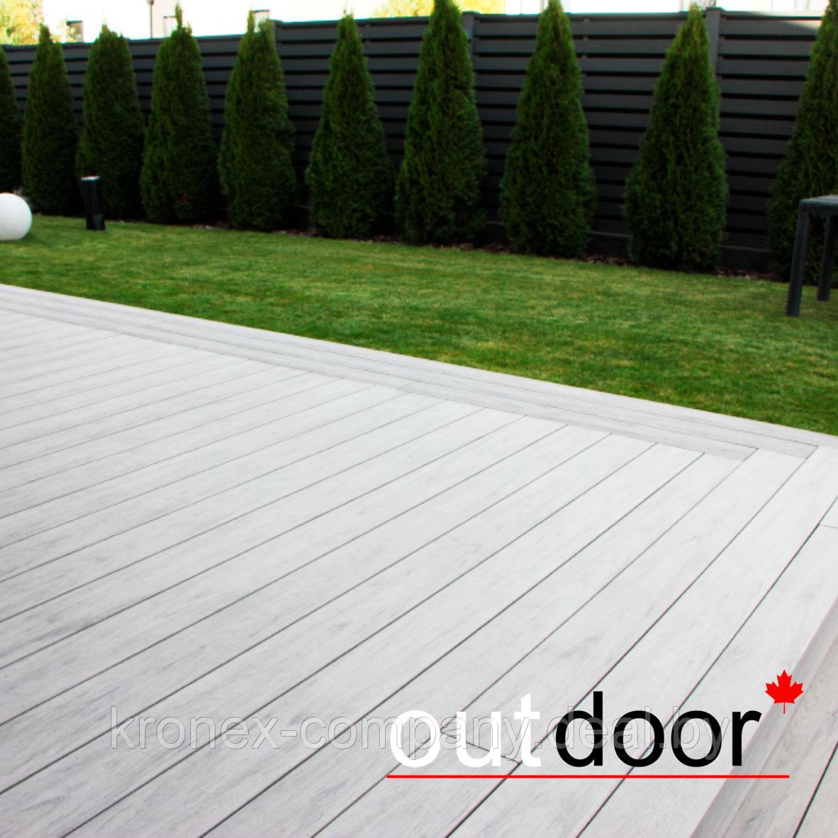 Террасная доска ДПК Outdoor 3D 140*25*3000 мм. полнотелая STORM/OCEAN GREY серая микс - фото 4 - id-p118703889