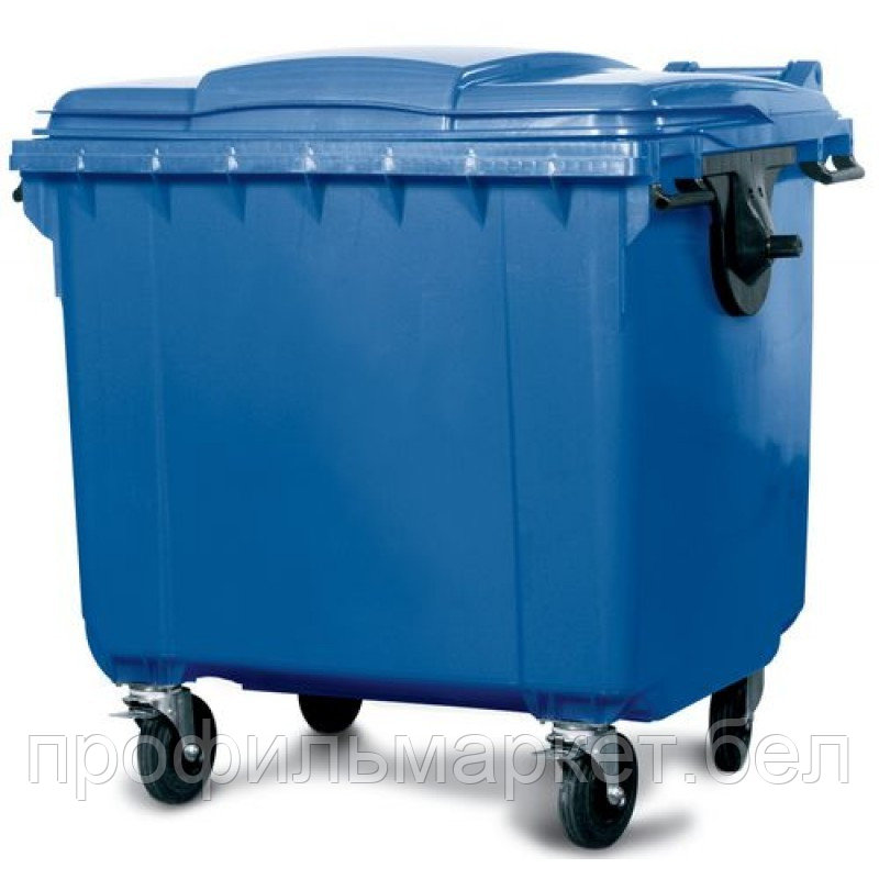 Пластиковый мусорный контейнер  1100 л синий, РФ