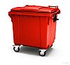 Пластиковый мусорный контейнер  1100 л красный, РФ