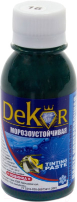 Паста колерная (краситель) "DEKOR" изумрудный №16 0,1 кг 39-002