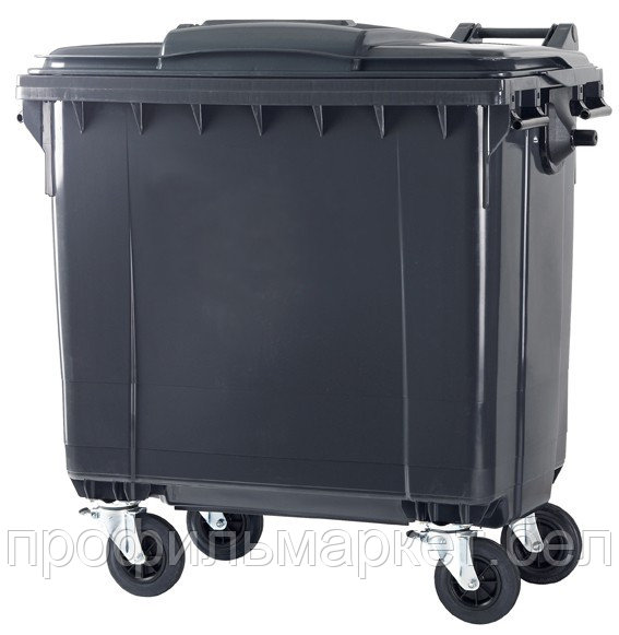 Пластиковый мусорный контейнер 1100 л серый, РФ. Цена с НДС. EN 840. Работаем с юр.и физ. лицами. - фото 1 - id-p176711976