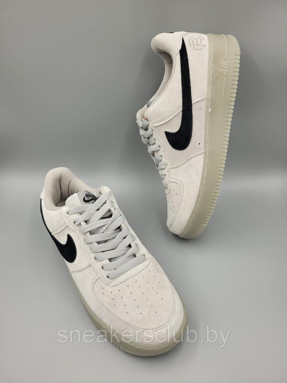Кроссовки мужские Nike Force замша светло-серые