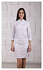 Медицинское платье, женское (отделка серая, цвет белый), фото 3