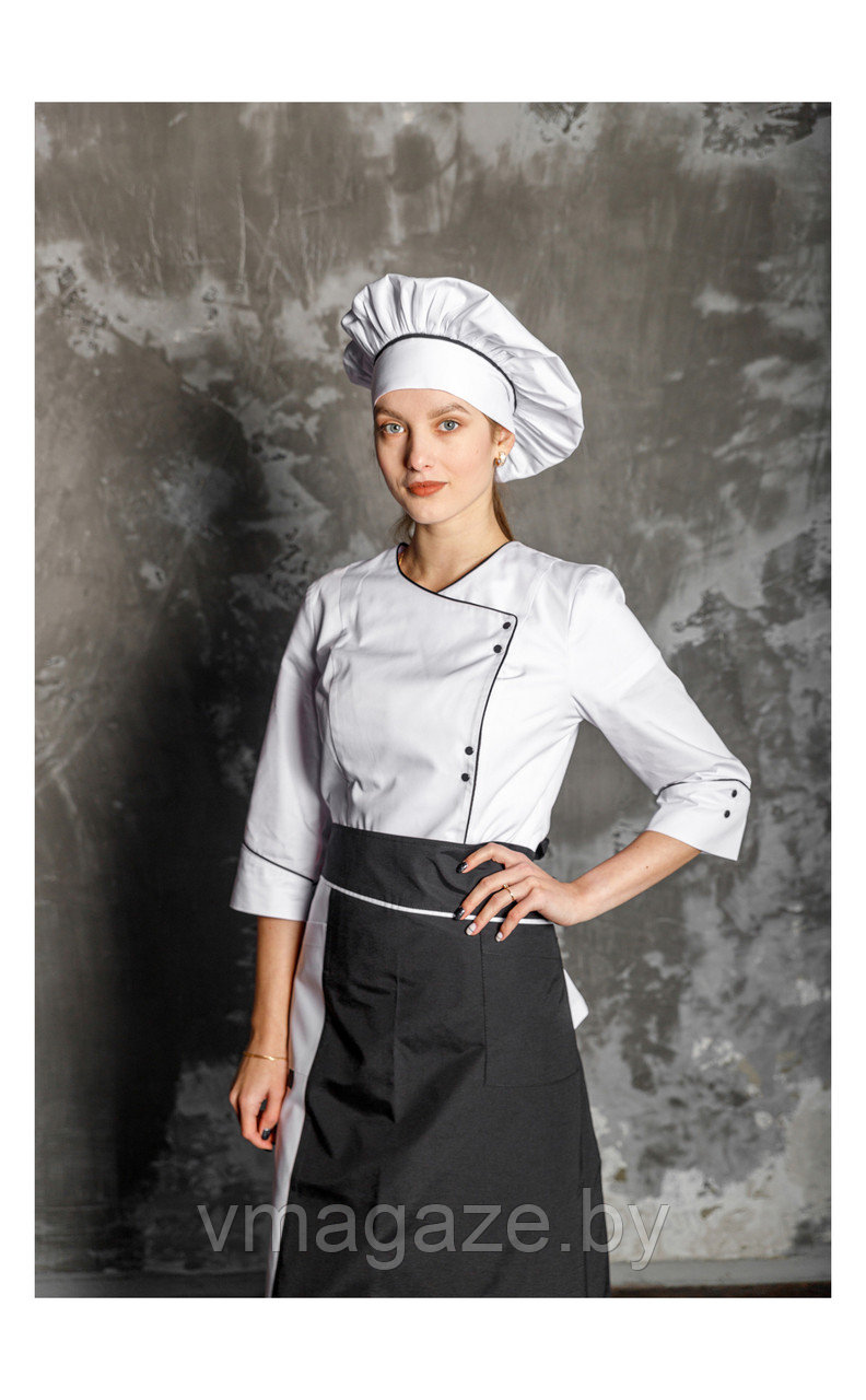 Комплект шеф-повара, женский (отделка - черная) - фото 2 - id-p176722664