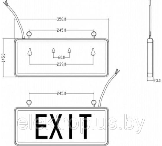 Светильник светодиодный "ВЫХОД-EXIT" - фото 3 - id-p176739087