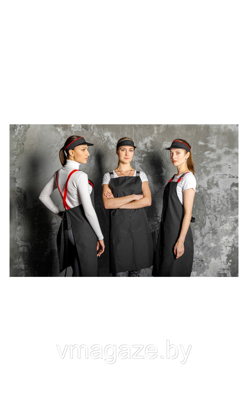 Фартук женский для персонала (без отделки, цвет т-серый) - фото 4 - id-p176739091