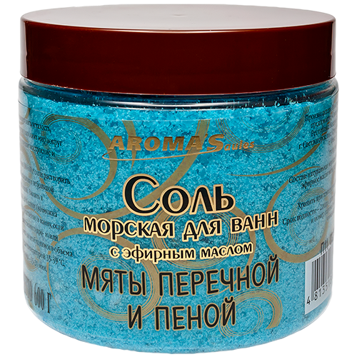 Соль морская для ванн Aroma Saules "С пеной мята перечная" , 600 г - фото 1 - id-p176747993