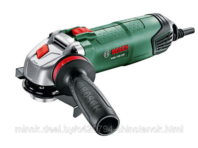 Одноручная углошлифмашина BOSCH PWS 750-125 NEW в кор. (750 Вт, диск 125х22 мм, вибро, без регул. об.)