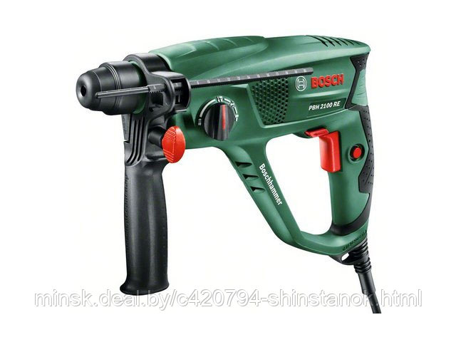 Перфоратор BOSCH PBH 2100 RE в чем. + набор оснастки (550 Вт, 1.7 Дж, 3 реж., патрон SDS-plus, вес 2.2 кг)
