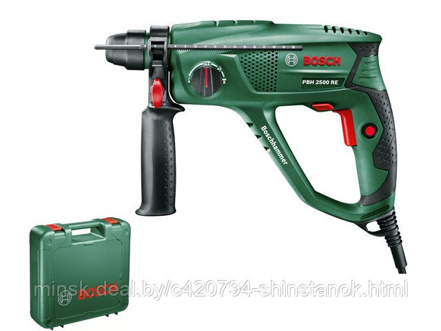 Перфоратор BOSCH PBH 2500 RE в чем. (600 Вт, 1.9 Дж, 3 реж., патрон SDS-plus, вес 2.2 кг)