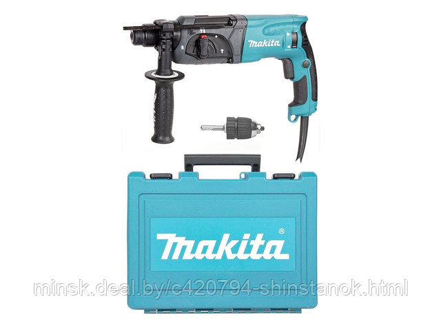 Перфоратор MAKITA HR 2470 X19 в чем. (780 Вт, 2.7 Дж, 3 реж., патрон SDS-plus, БЗП в комплекте, вес 2.6 кг)