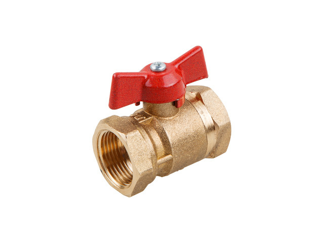 Кран шаровый 1/2" стандарт вн.-вн. бабочка PN1,6 МПа, 11Б27п7, Цветлит