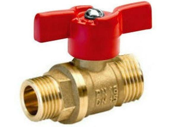 Кран шаровый 1/2" стандарт нар.-нар. бабочка PN1,6 МПа, 11Б27п7, Цветлит, фото 2