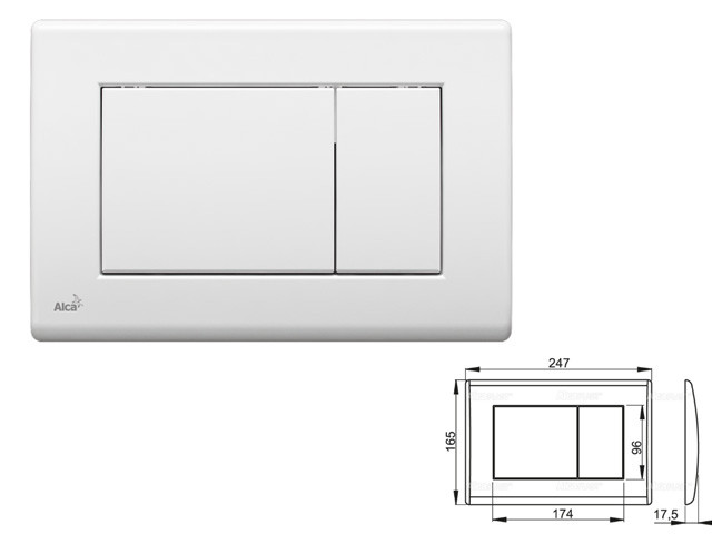 Кнопка управления для систем инсталляций (белая), Alcaplast