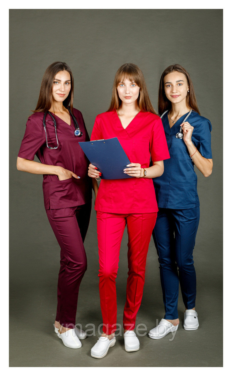 Медицинский женский костюм "хирург"стрейч (разные цвета) - фото 1 - id-p176800898