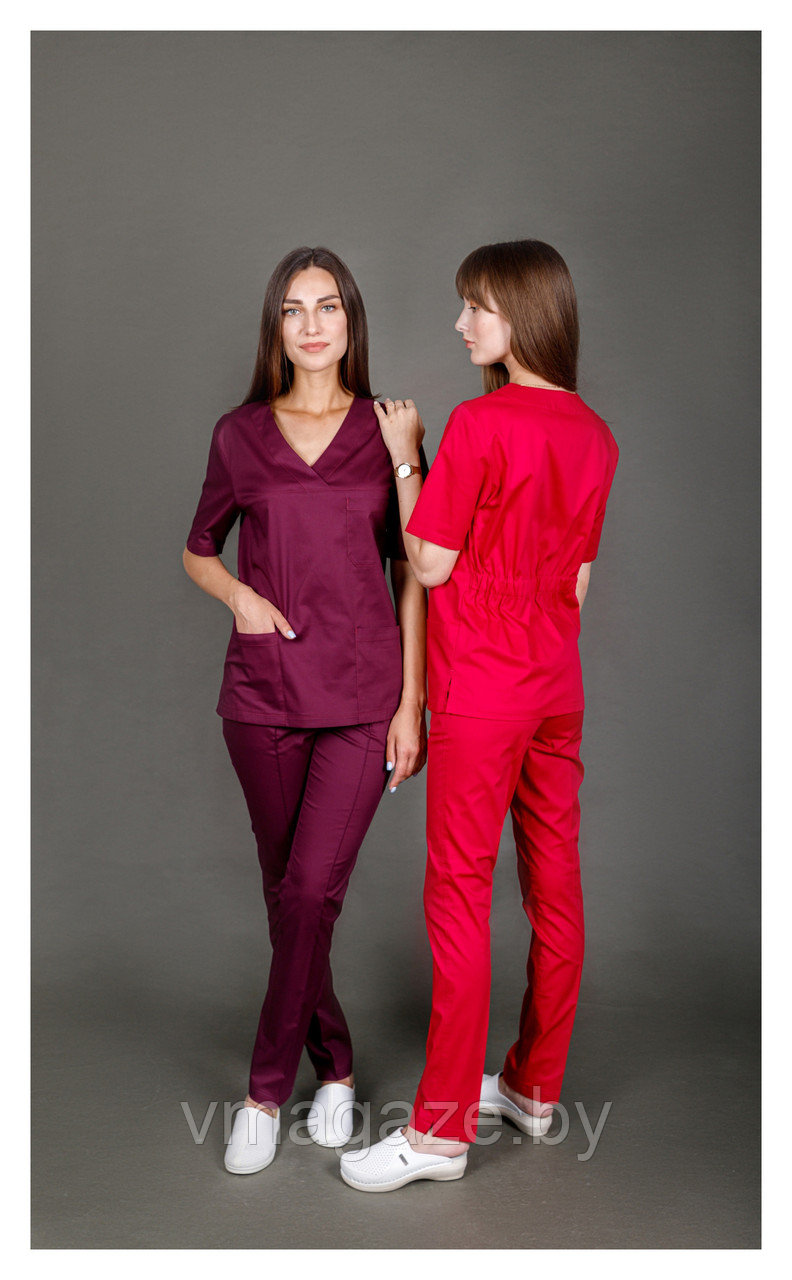 Медицинский женский костюм "хирург"стрейч (разные цвета) - фото 4 - id-p176800898