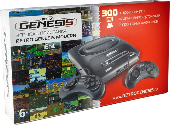 Игровая приставка Retro Genesis Modern (2 проводных геймпада, 300 игр) - фото 1 - id-p176800446