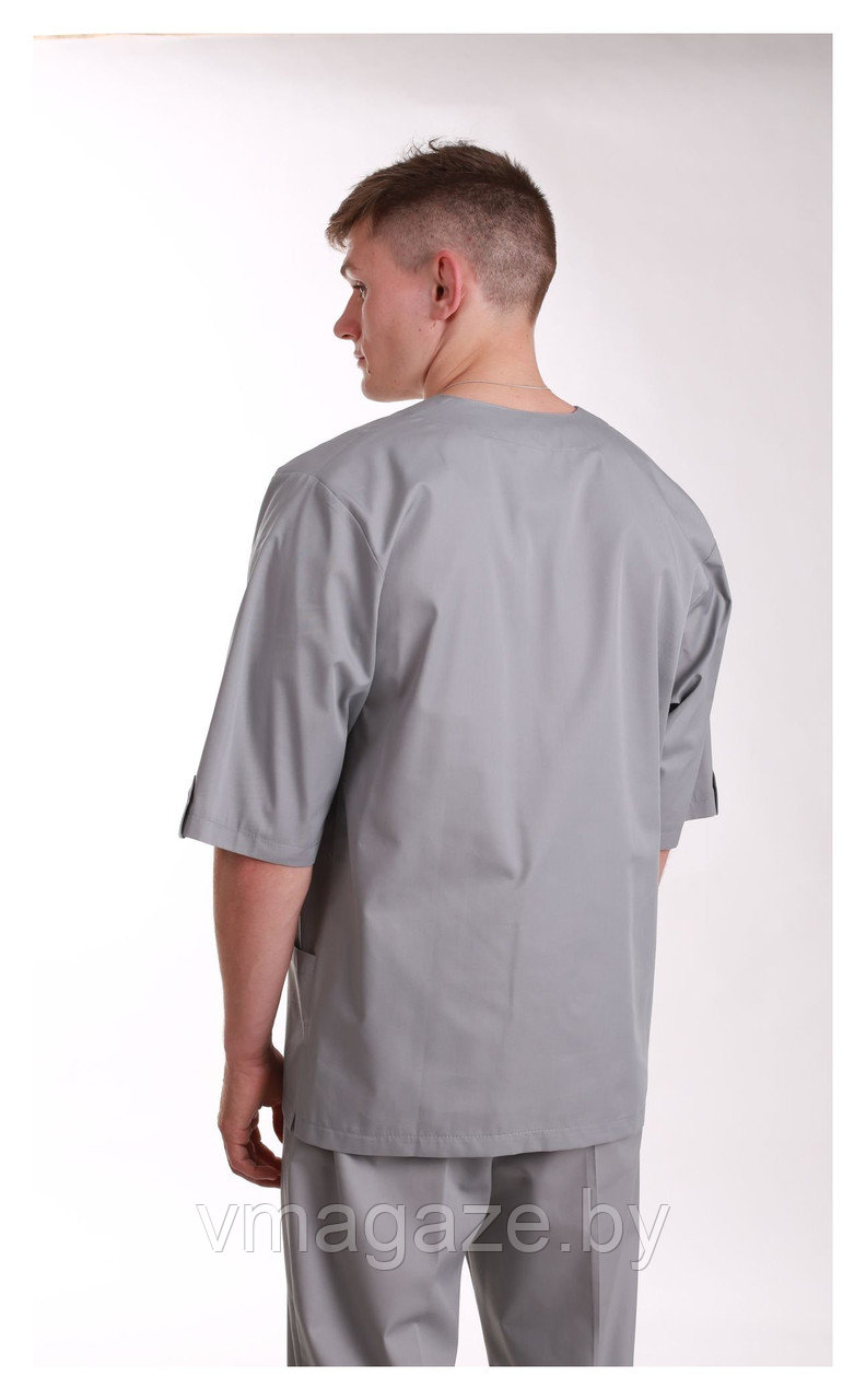 Медицинский костюм "хирург" унисекс (без отделки, цвет серый) - фото 2 - id-p176801055