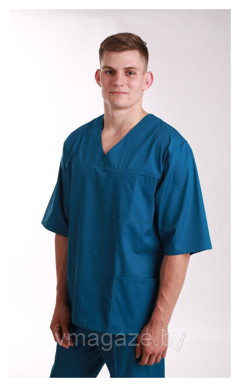 Медицинский костюм "хирург" унисекс (цвет т-бирюзовый) - фото 2 - id-p176801147