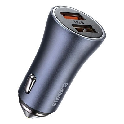 Автомобильное зарядное устройство Baseus TZCCJD-A0G Golden Contactor Pro Car Charger 2 USB 40W (кабель - фото 2 - id-p176805117