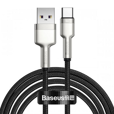 Кабель Baseus CAKF000201 Cafule Series Metal Data Cable USB to Type-C 66W 2m черный - фото 1 - id-p176805118