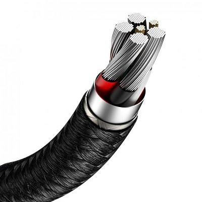 Кабель Baseus CAKF000201 Cafule Series Metal Data Cable USB to Type-C 66W 2m черный - фото 5 - id-p176805118