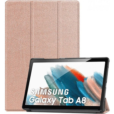 Полиуретановый чехол JFK Smart Case розово-золотой для Samsung Galaxy Tab A8 - фото 1 - id-p176805123