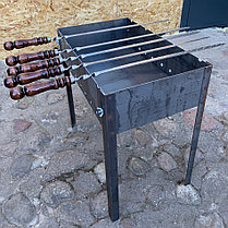 Сборный переносной мангал Grand picnic из стали 2 мм (на 8 шампуров), фото 2