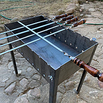 Сборный переносной мангал Grand picnic из стали 2 мм (на 8 шампуров), фото 3