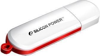 Флешка 64 Гб Silicon Power LuxMini 320 (SP064GBUF2320V1W) USB 2.0 Type A, бело-красная