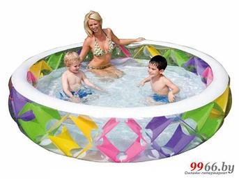 Детский надувной бассейн с надувным дном INTEX 56494 229х56 см круглый дачный уличный садовый для детей дачи