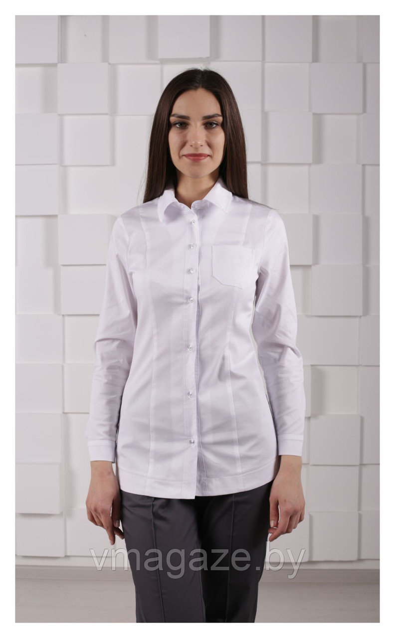 Блуза рабочая, для персонала (без отделки, цвет белый) - фото 3 - id-p176807755