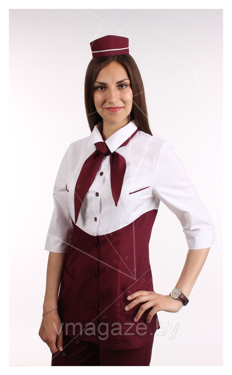Шейный платок для персонала (без отделки, цвет бордовый) - фото 1 - id-p176817083