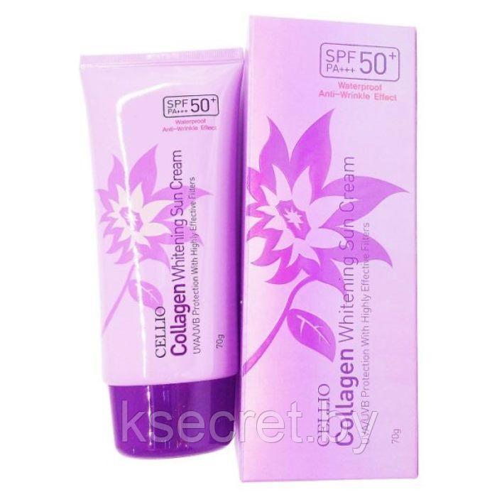 Солнцезащитный крем с коллагеном DR.CELLIO Collagen Whitening Sun Cream SPF50+ PA+++ - фото 2 - id-p176843064