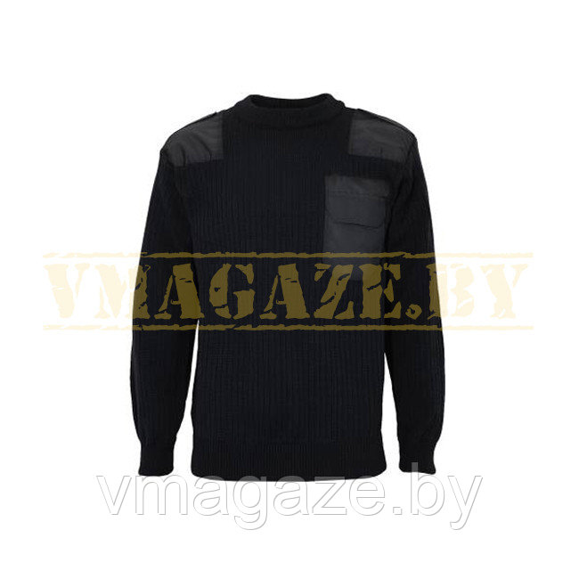 Джемпер форменный, с накладками (цвет черный) - фото 1 - id-p176843082