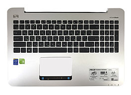 Верхняя часть корпуса (Palmrest) Asus VivoBook K555 с клавиатурой, серебристый