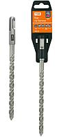 Бур по бетону, 10х210х150 мм, SDS-Plus, 2 резца, пластиковый держатель, 1 шт, "Рубин" TDM