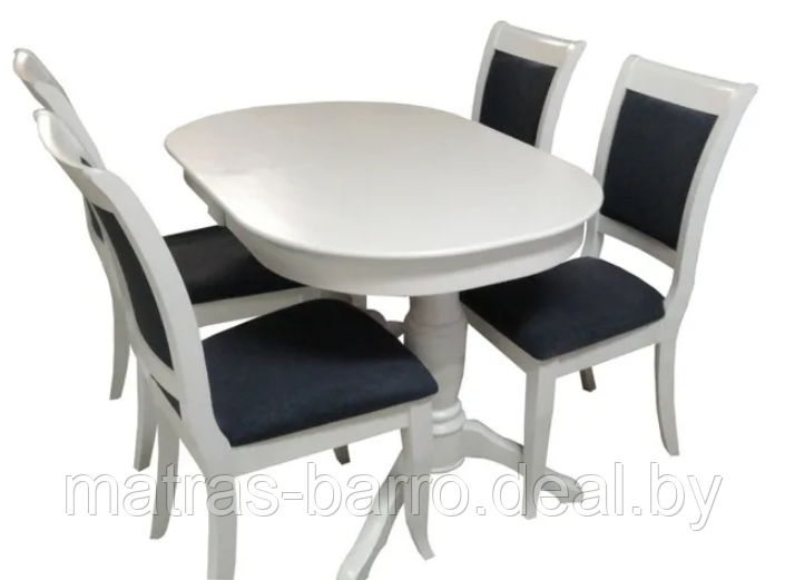 Стол обеденный раскладной Пан из массива ольхи, тон белый - фото 1 - id-p176852560