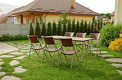 Набор складной садовой мебели CALVIANO (ротанг 6 стульев)
