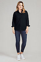 Женская осенняя хлопковая черная блуза Панда 389743 черный 42р.