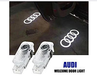 Штатная подсветка в двери с логотипом Audi