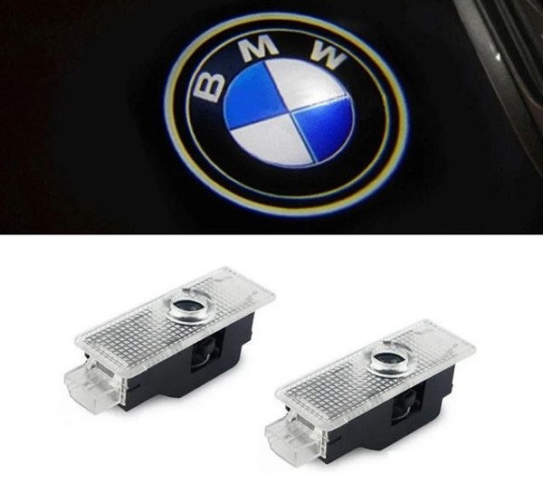 Штатная подсветка в двери с логотипом BMW